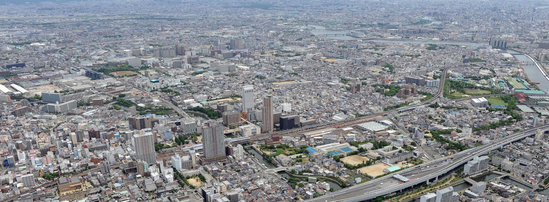 尼崎駅周辺(空撮)